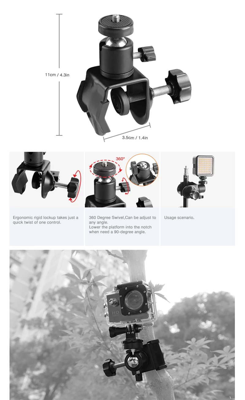 E-IMAGE EI-A41 Super Clamp w/ball head Зажим с шаровой головкой