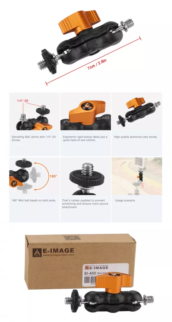 E-IMAGE EI-A52 2.8" Mini Articulating Arm Кронштейн шарнирный