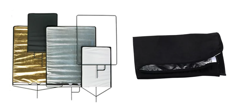 E-IMAGE F02-30 Flag panel aluminum alloy 76*91 cm, fabric: gold/silver/black/white Флаг 4в1