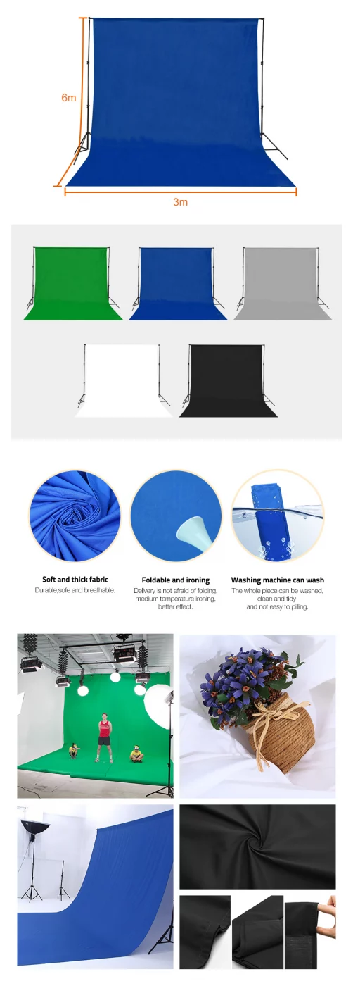 E-IMAGE MB36 blue Фон муслиновый 3х6 м, синий