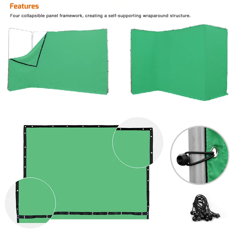 E-IMAGE MB42 collapsible background kit black Фон муслиновый 2.4х4 м на разборной раме, черный