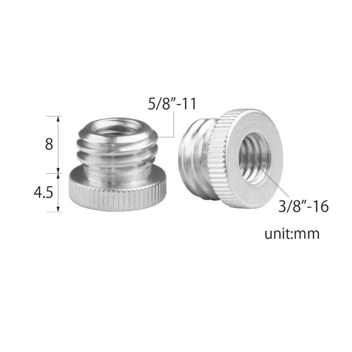 KS-908 3/8"-16 To 5/8"-11 Threaded Screw Adapter For Tripod